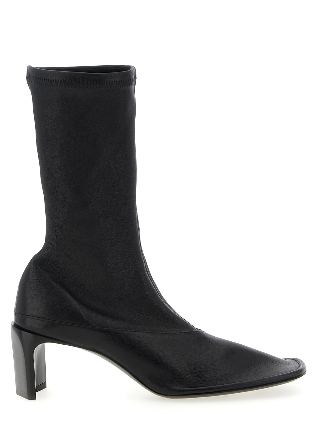 Black Lamb Leather Ankle Boots