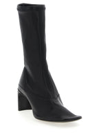 Black Lamb Leather Ankle Boots