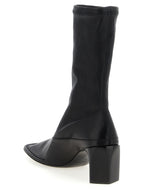 Black Lamb Leather Ankle Boots
