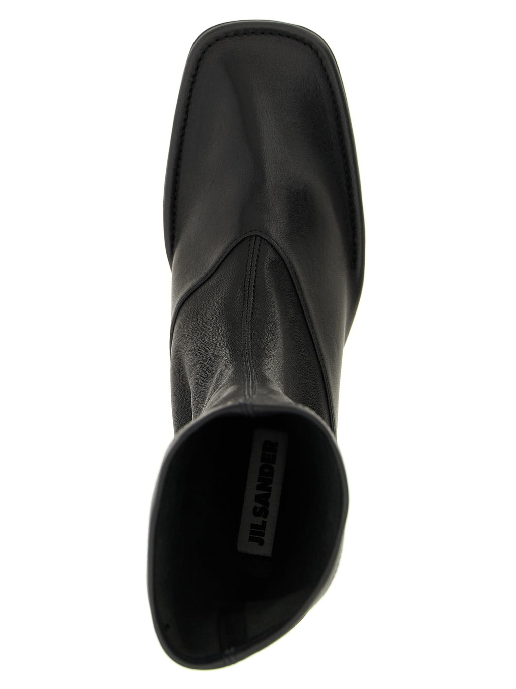 Black Lamb Leather Ankle Boots
