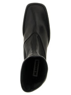 Black Lamb Leather Ankle Boots