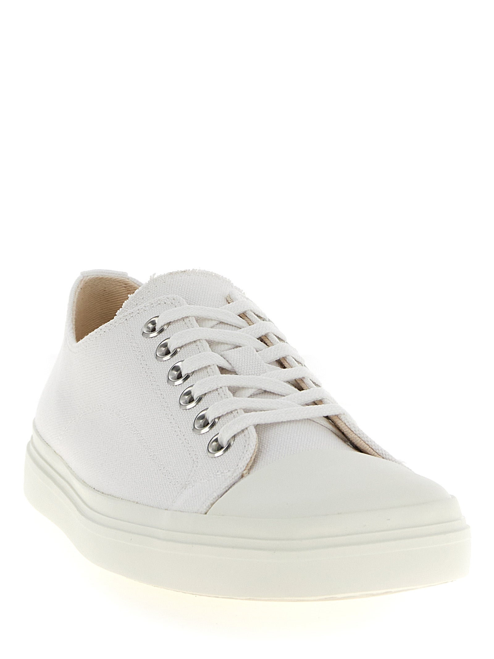 White Cotton Edge Sneakers