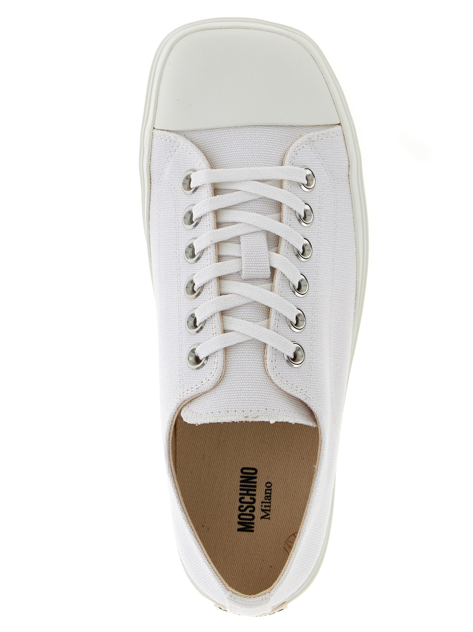 White Cotton Edge Sneakers