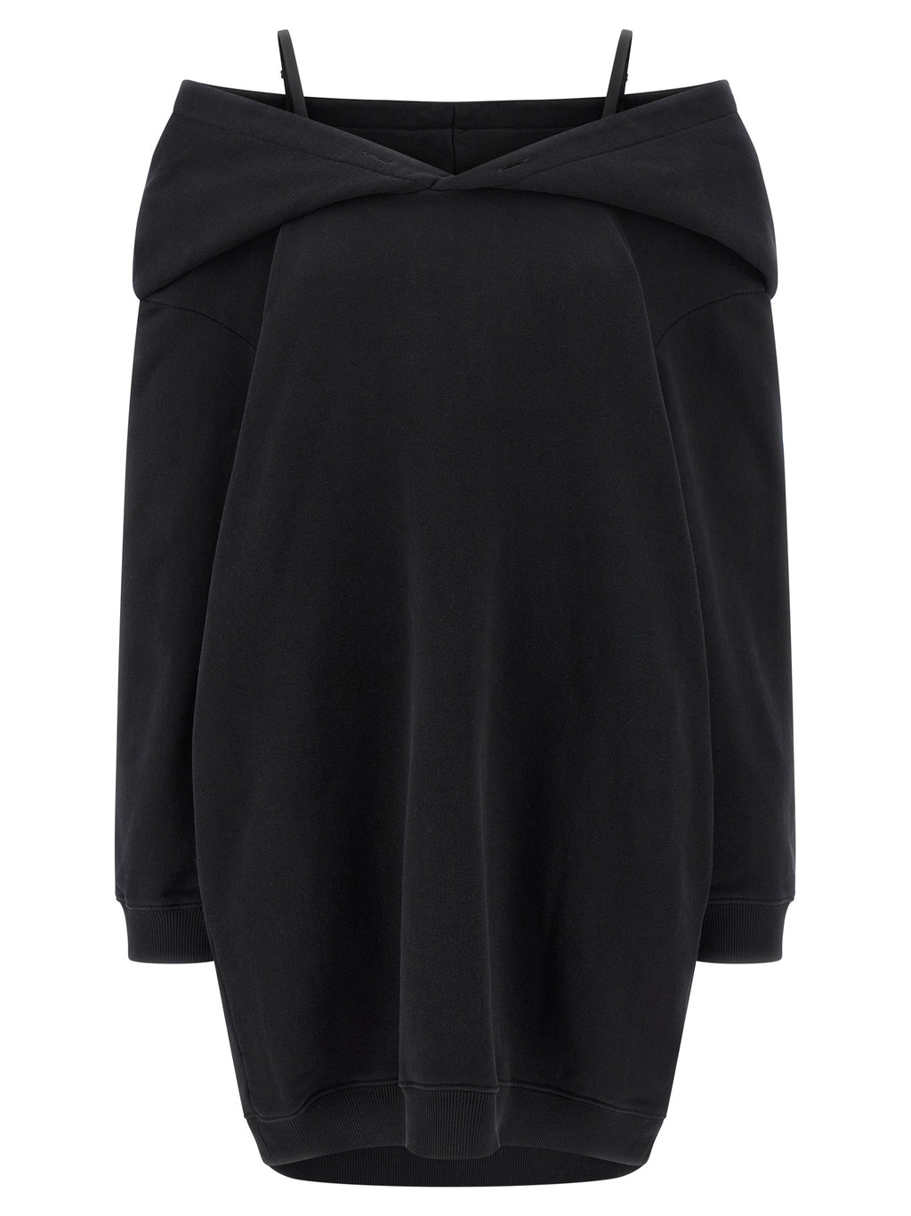 Mini Black Brushed Cotton Dress