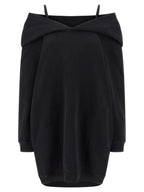 Mini Black Brushed Cotton Dress