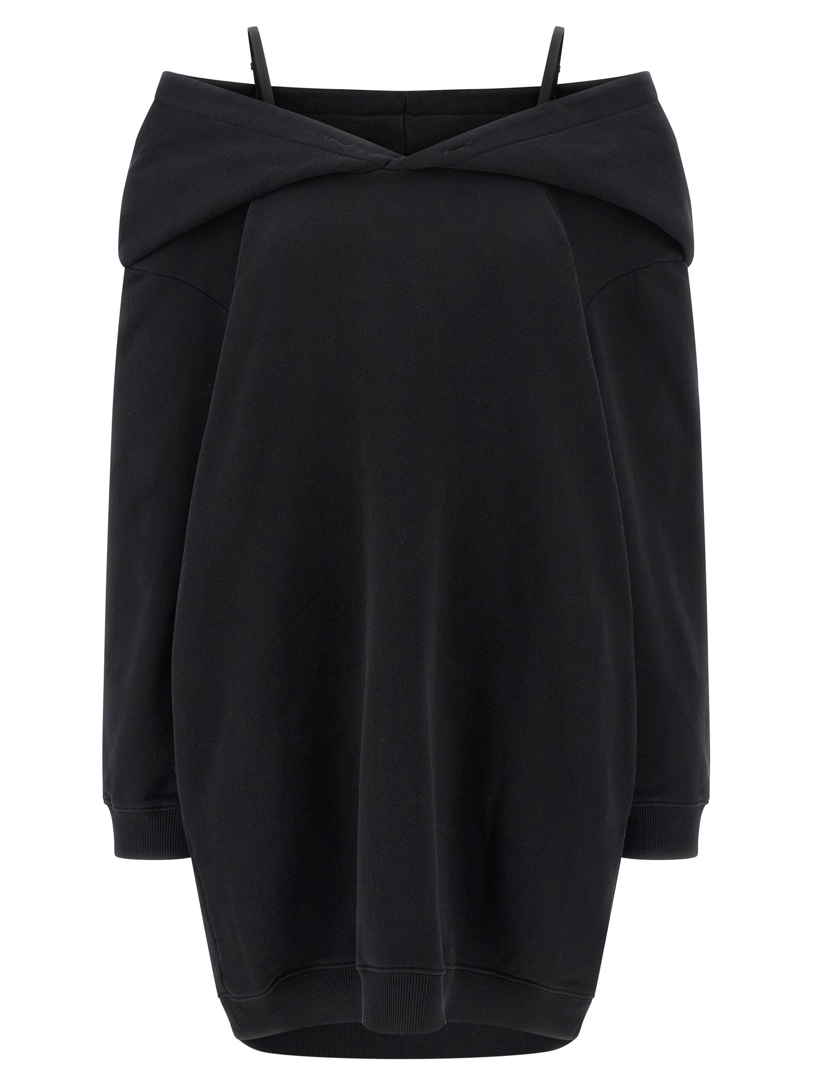 Mini Black Brushed Cotton Dress
