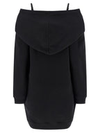 Mini Black Brushed Cotton Dress