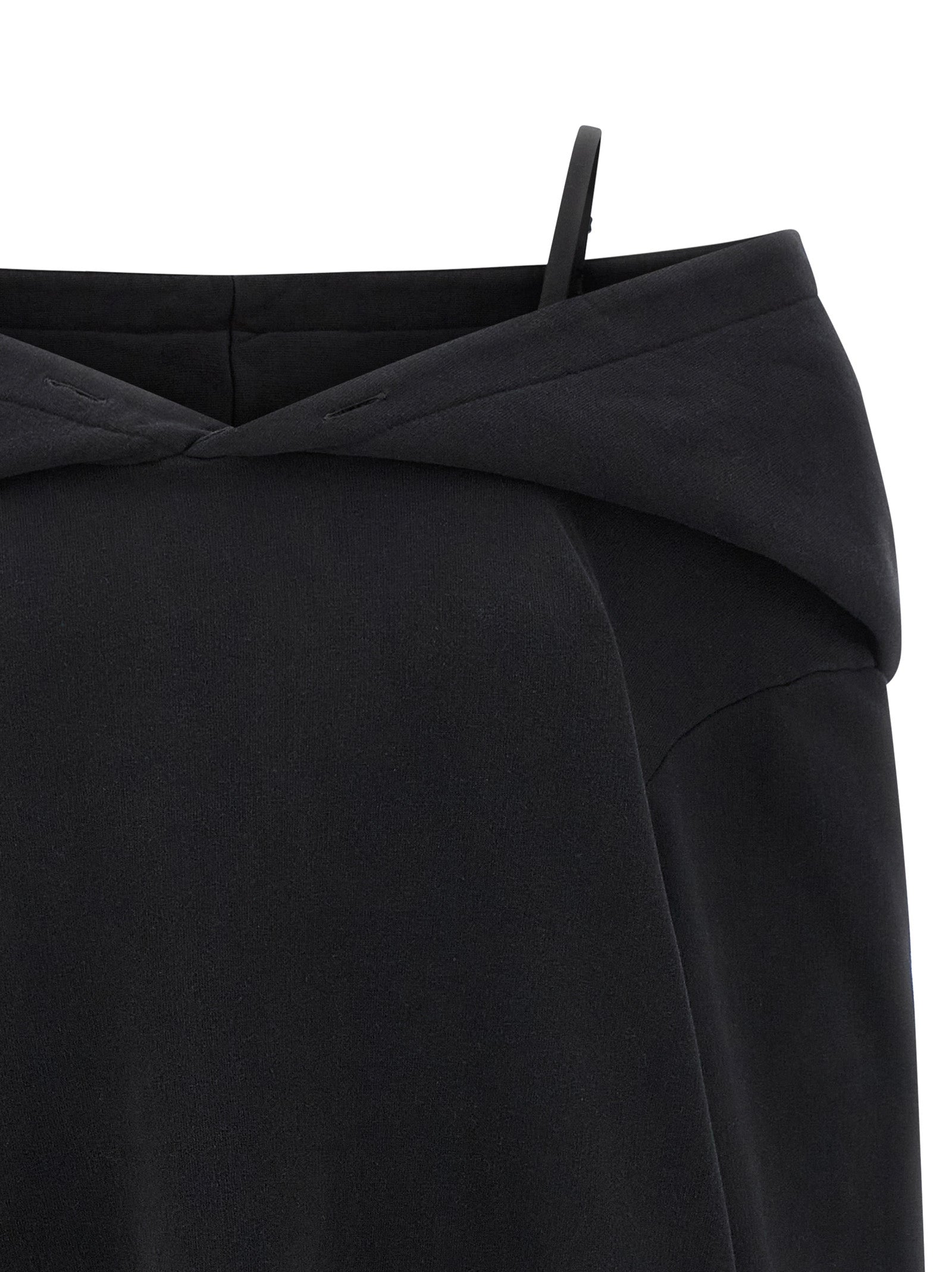 Mini Black Brushed Cotton Dress