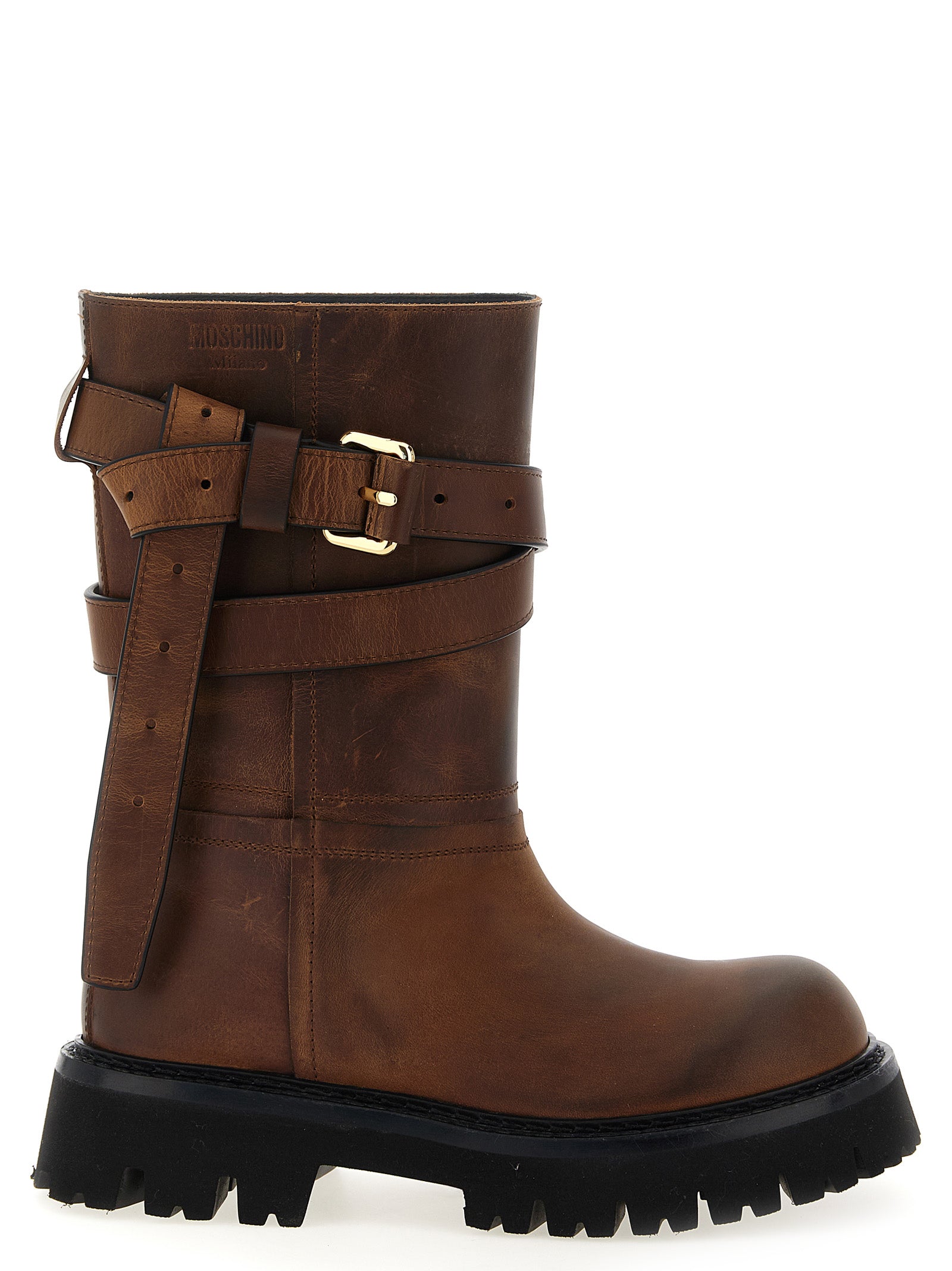 Brick Brown Leather Boots
