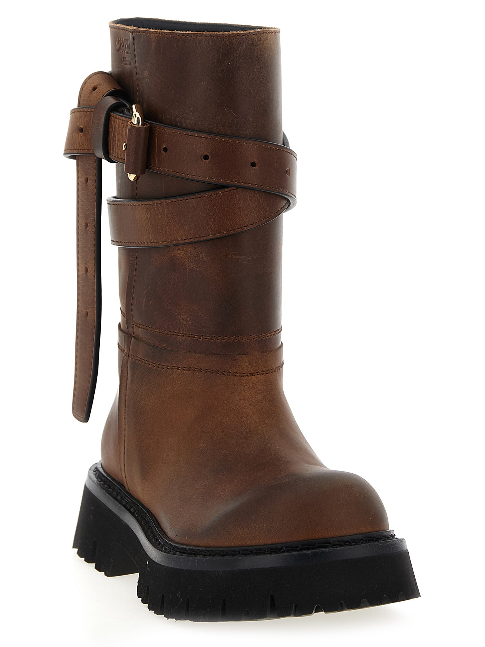 Brick Brown Leather Boots