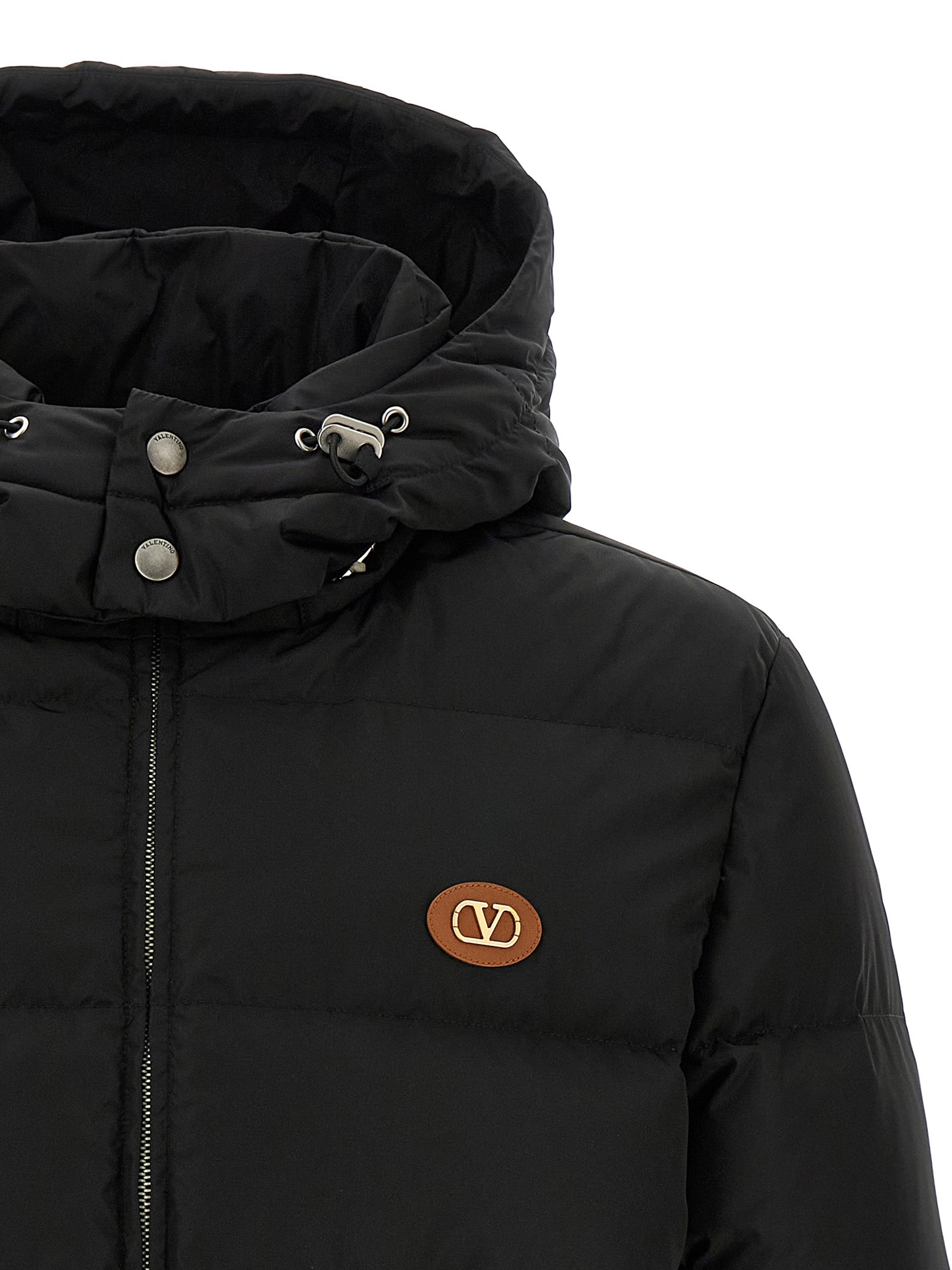 Black Full-Length Polyamide Down Jacket