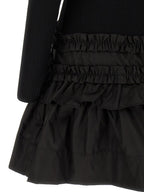 Melange Rib Knit Viscose Polo Mini Dress