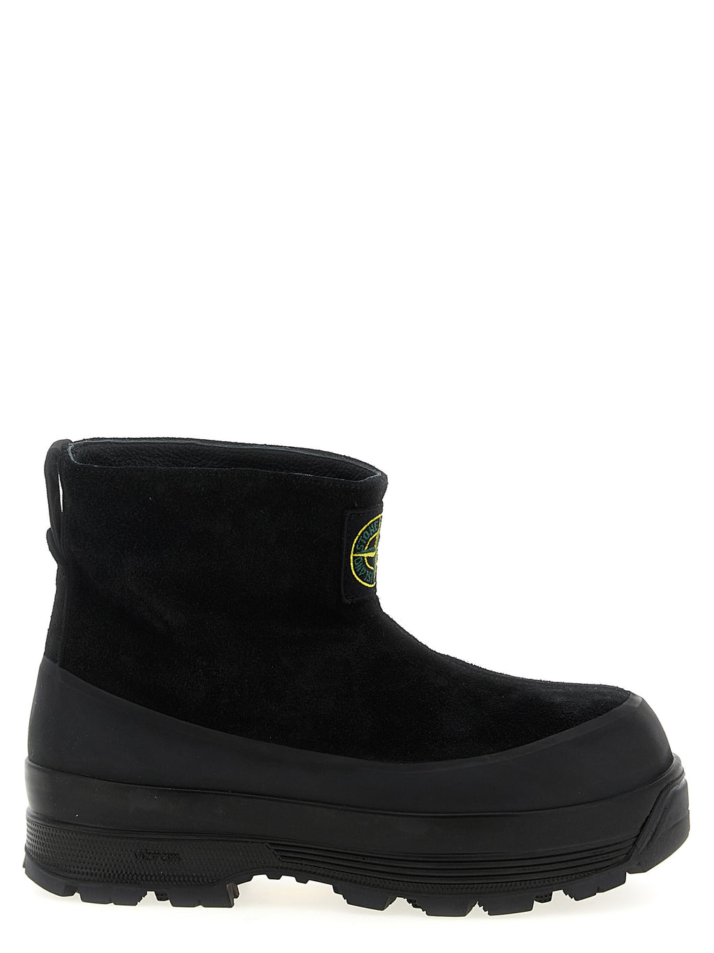Black Suede Rubber Ankle Boots