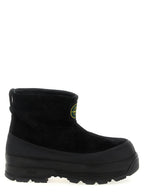 Black Suede Rubber Ankle Boots