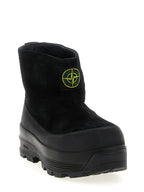 Black Suede Rubber Ankle Boots