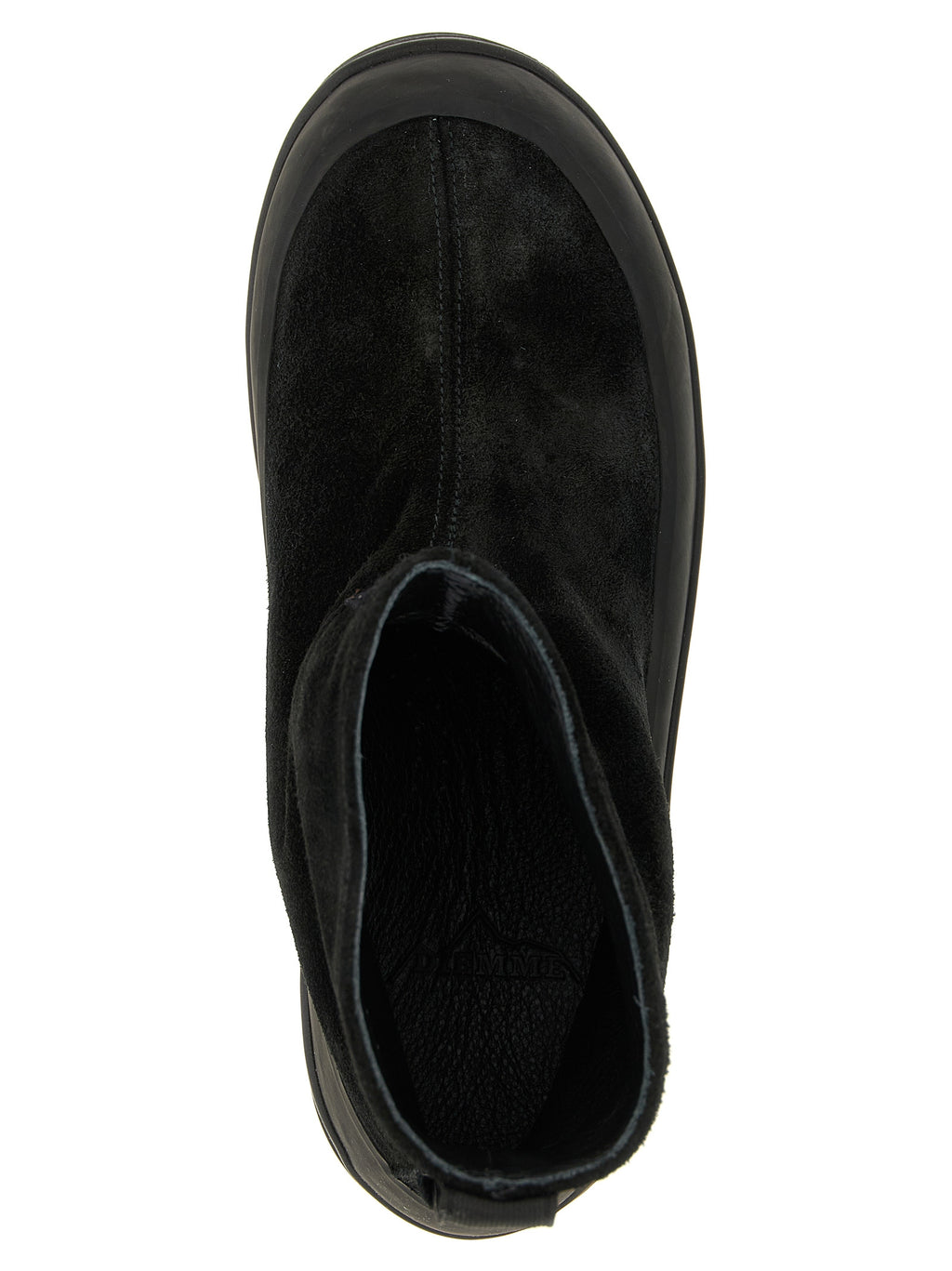 Black Suede Rubber Ankle Boots