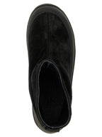 Black Suede Rubber Ankle Boots