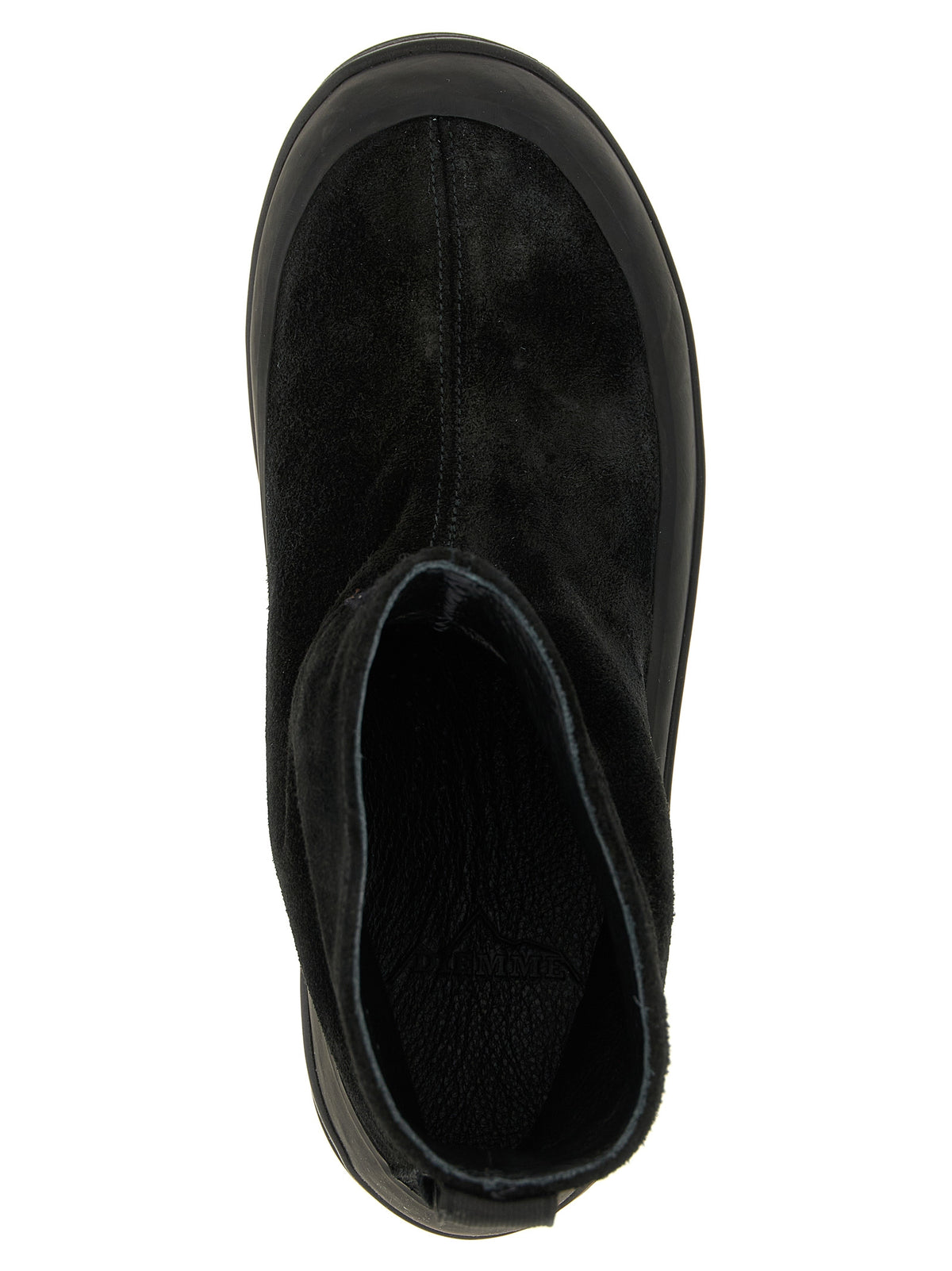 Black Suede Rubber Ankle Boots