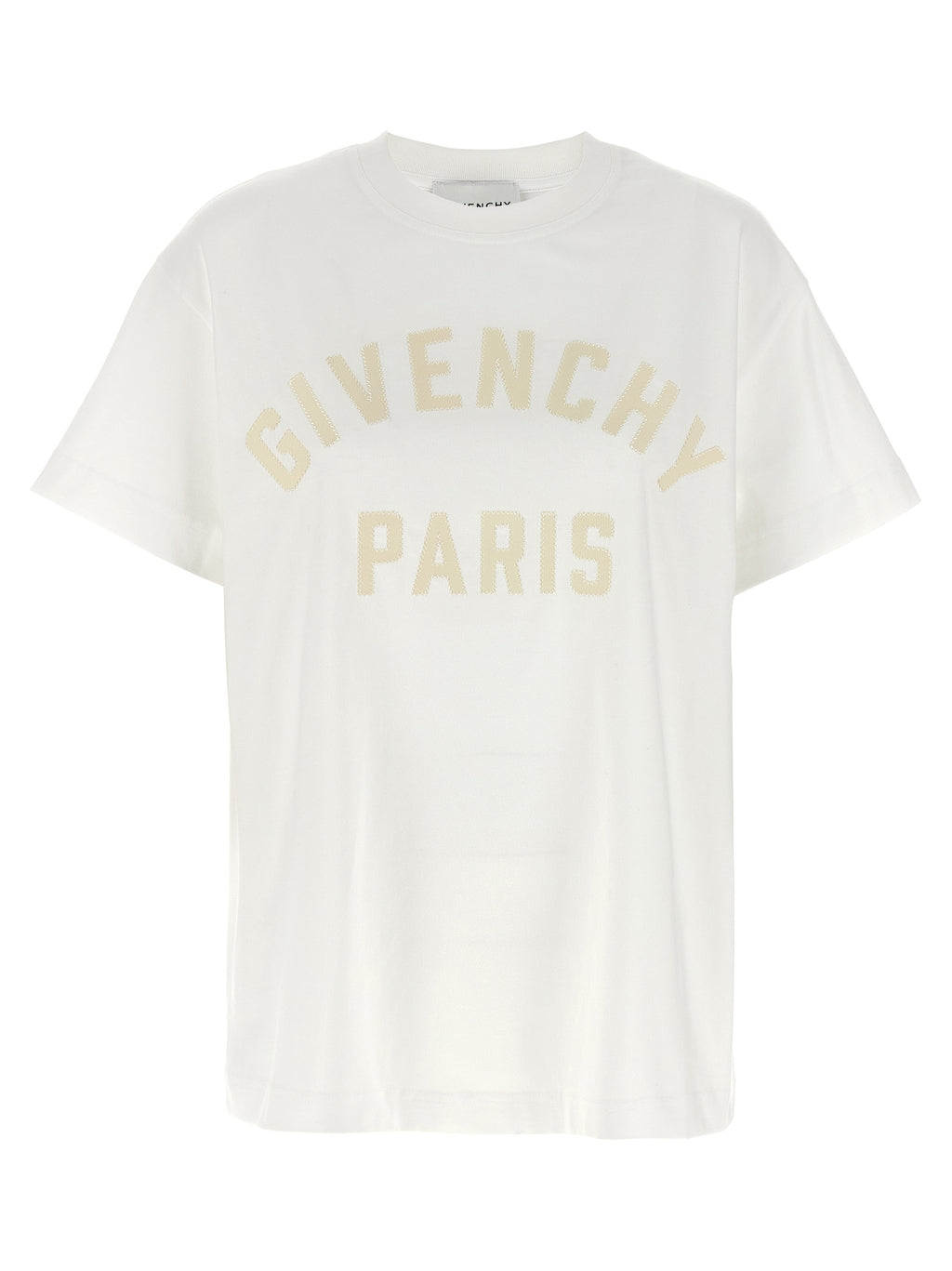 White Cotton T-Shirt with Grosgrain Paris Patch