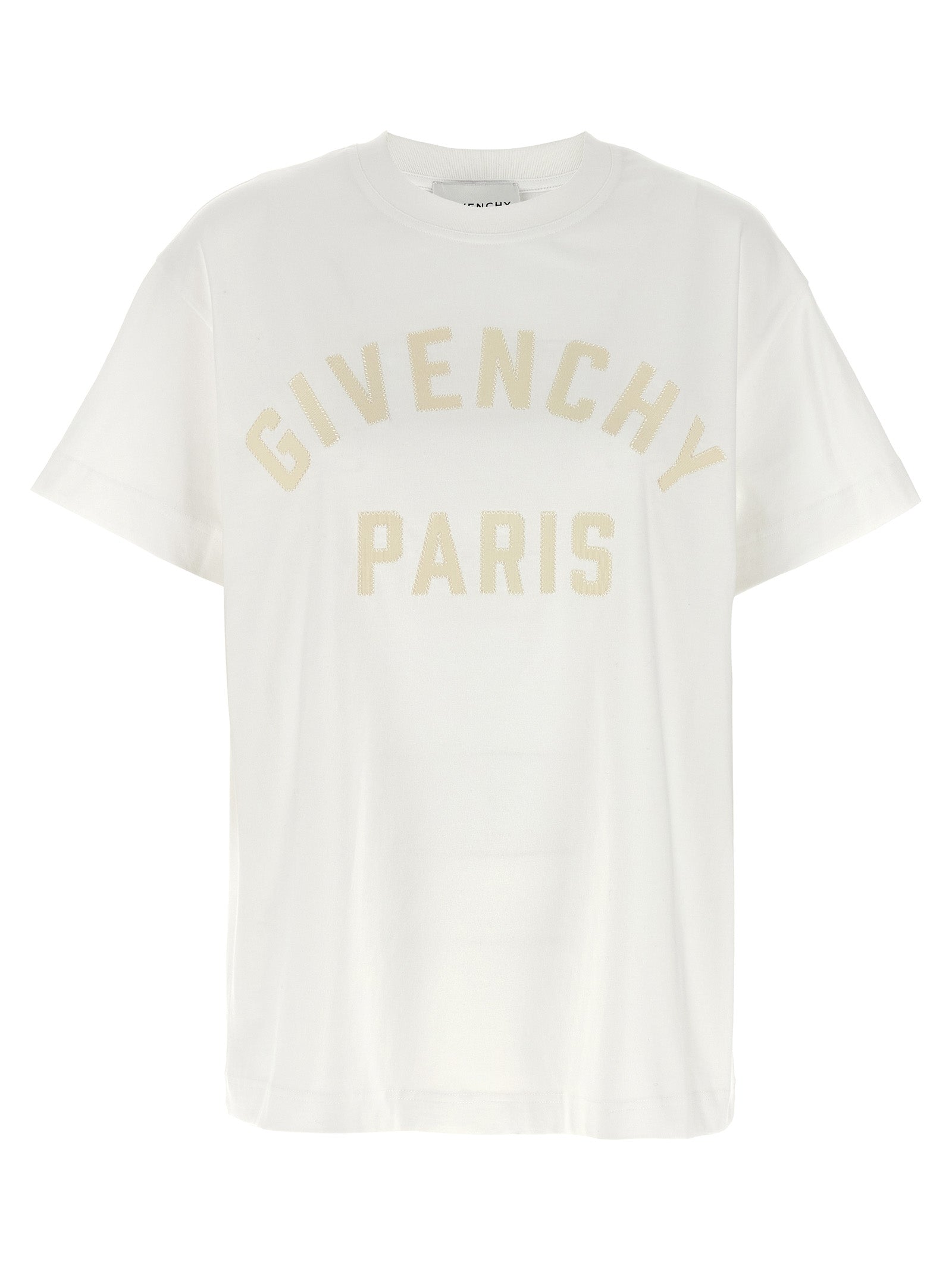 White Cotton T-Shirt with Grosgrain Paris Patch