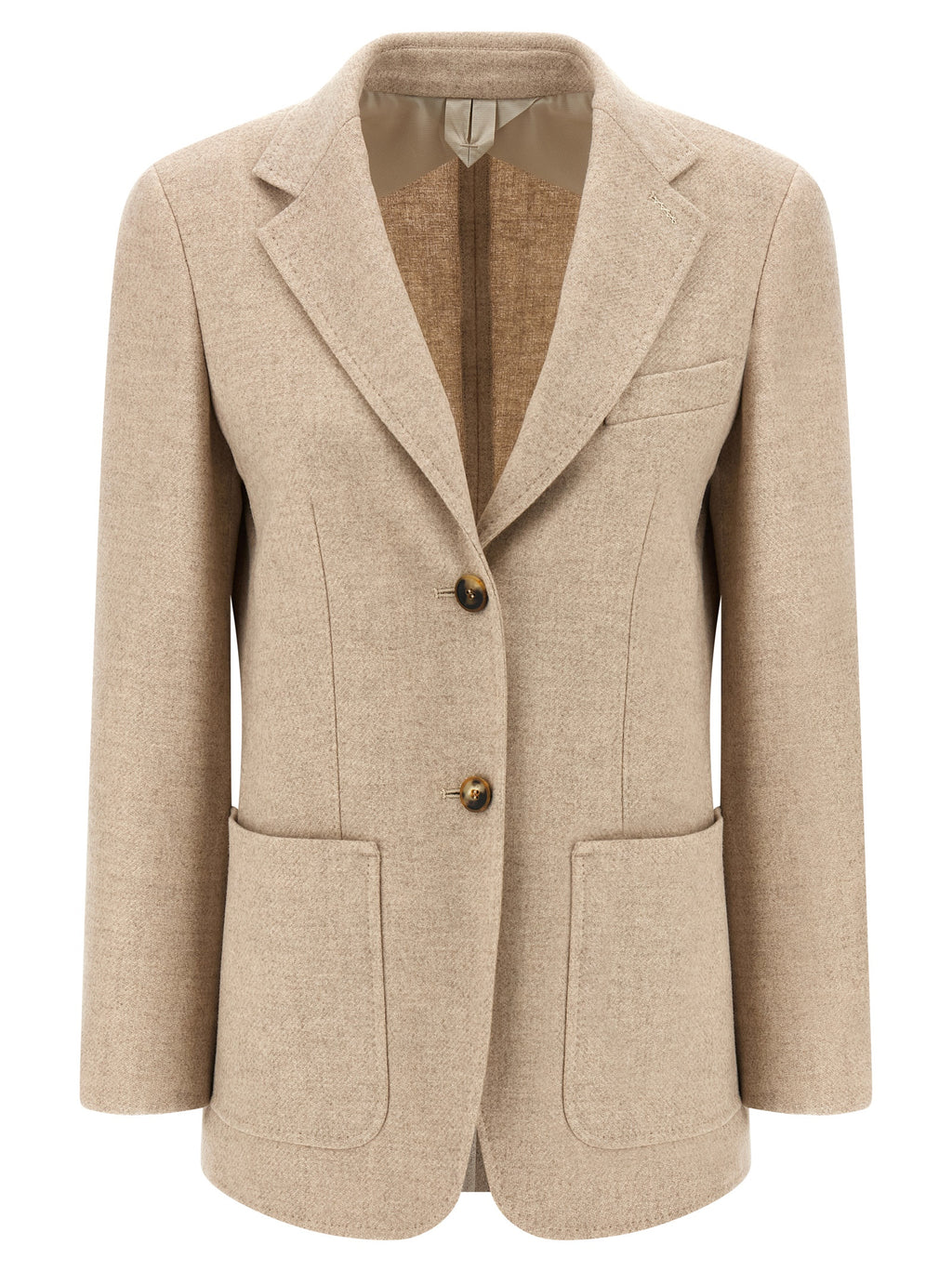 Beige Alpaca Cashmere Camel Caraffa Blazer