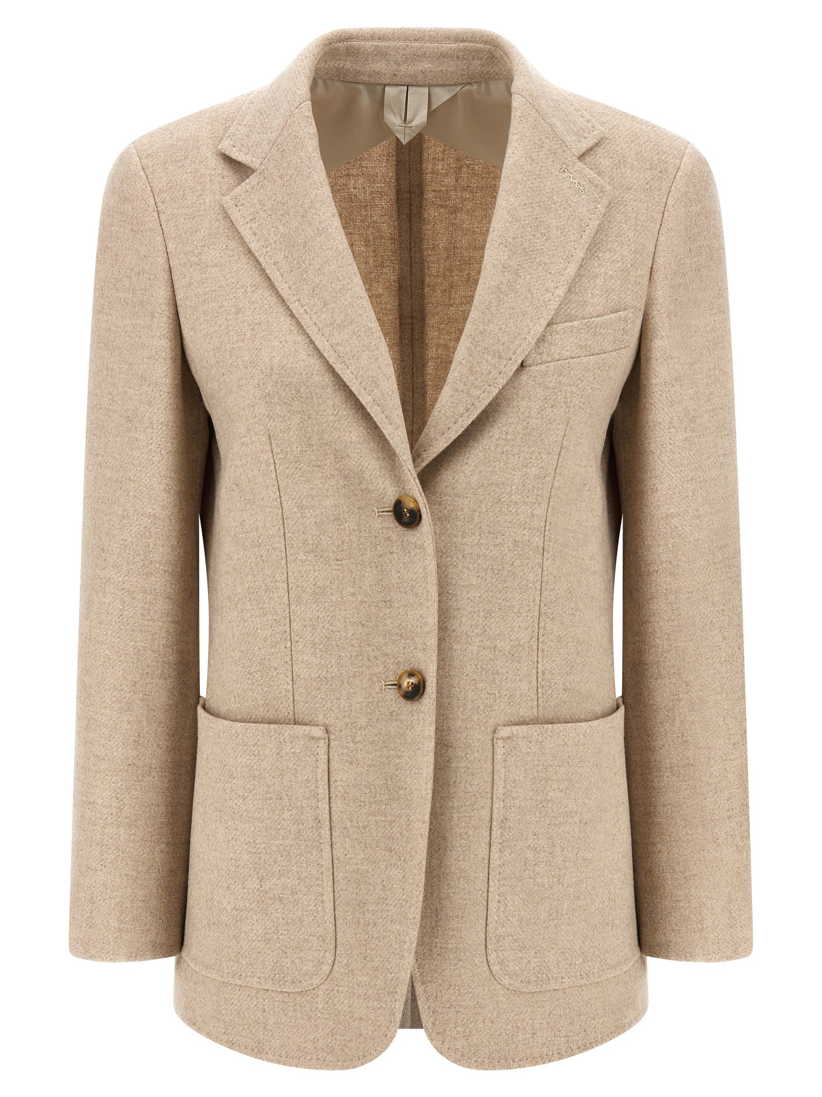 Beige Alpaca Cashmere Camel Caraffa Blazer