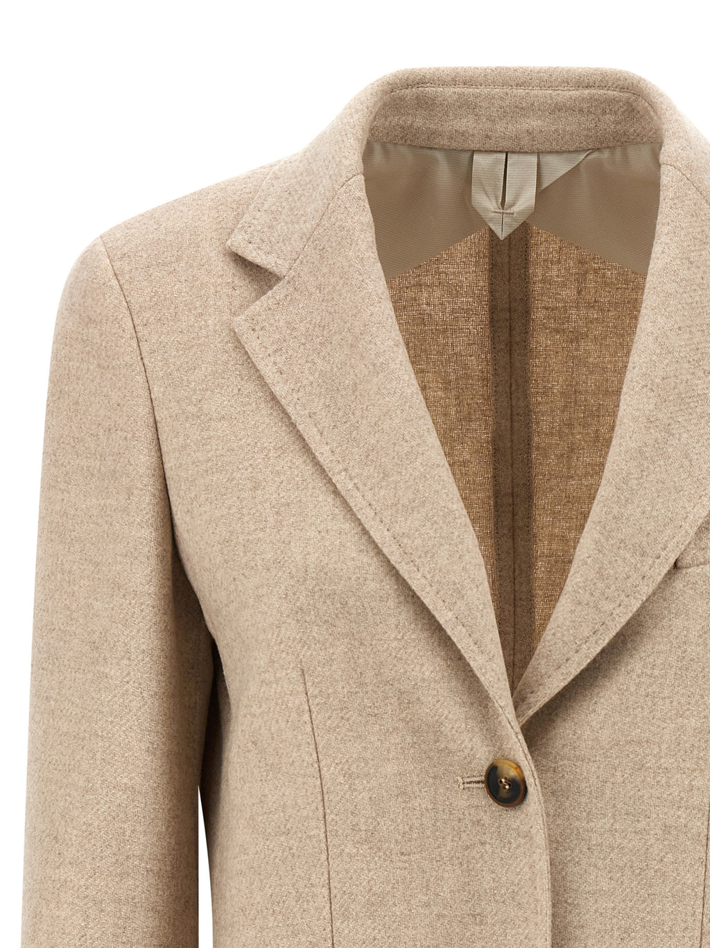 Beige Alpaca Cashmere Camel Caraffa Blazer