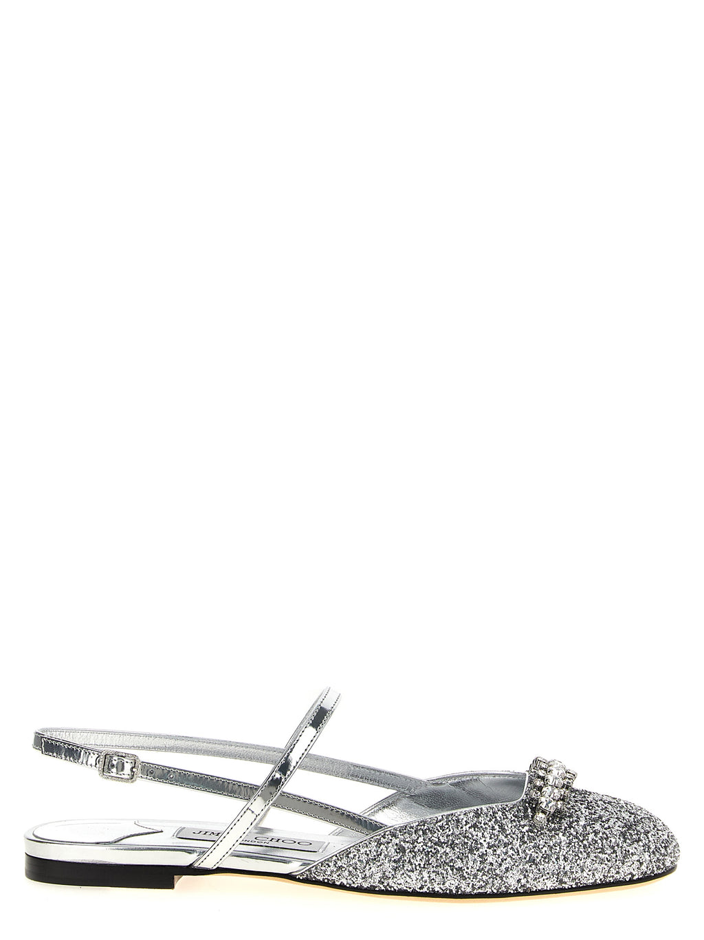 Silver Glitter Belinda Flat