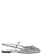 Silver Glitter Belinda Flat