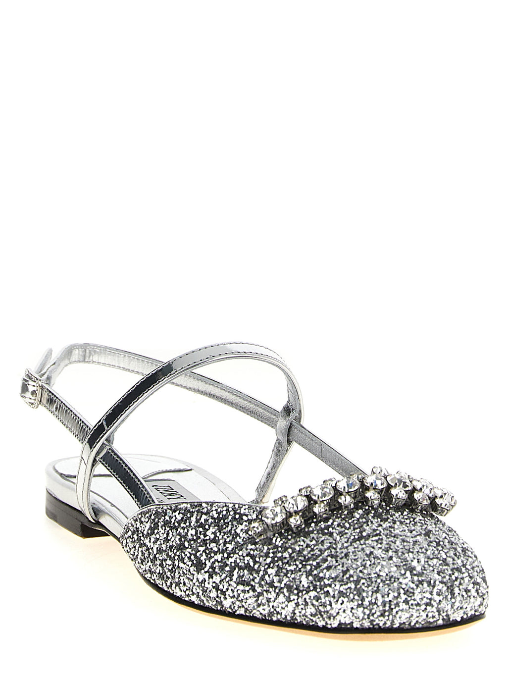 Silver Glitter Belinda Flat