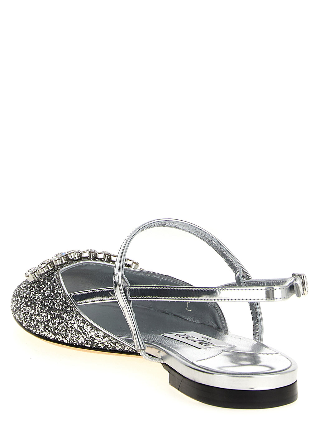 Silver Glitter Belinda Flat