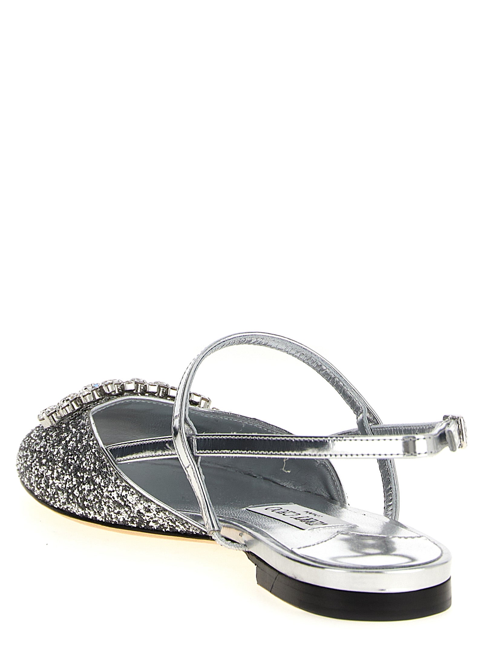 Silver Glitter Belinda Flat
