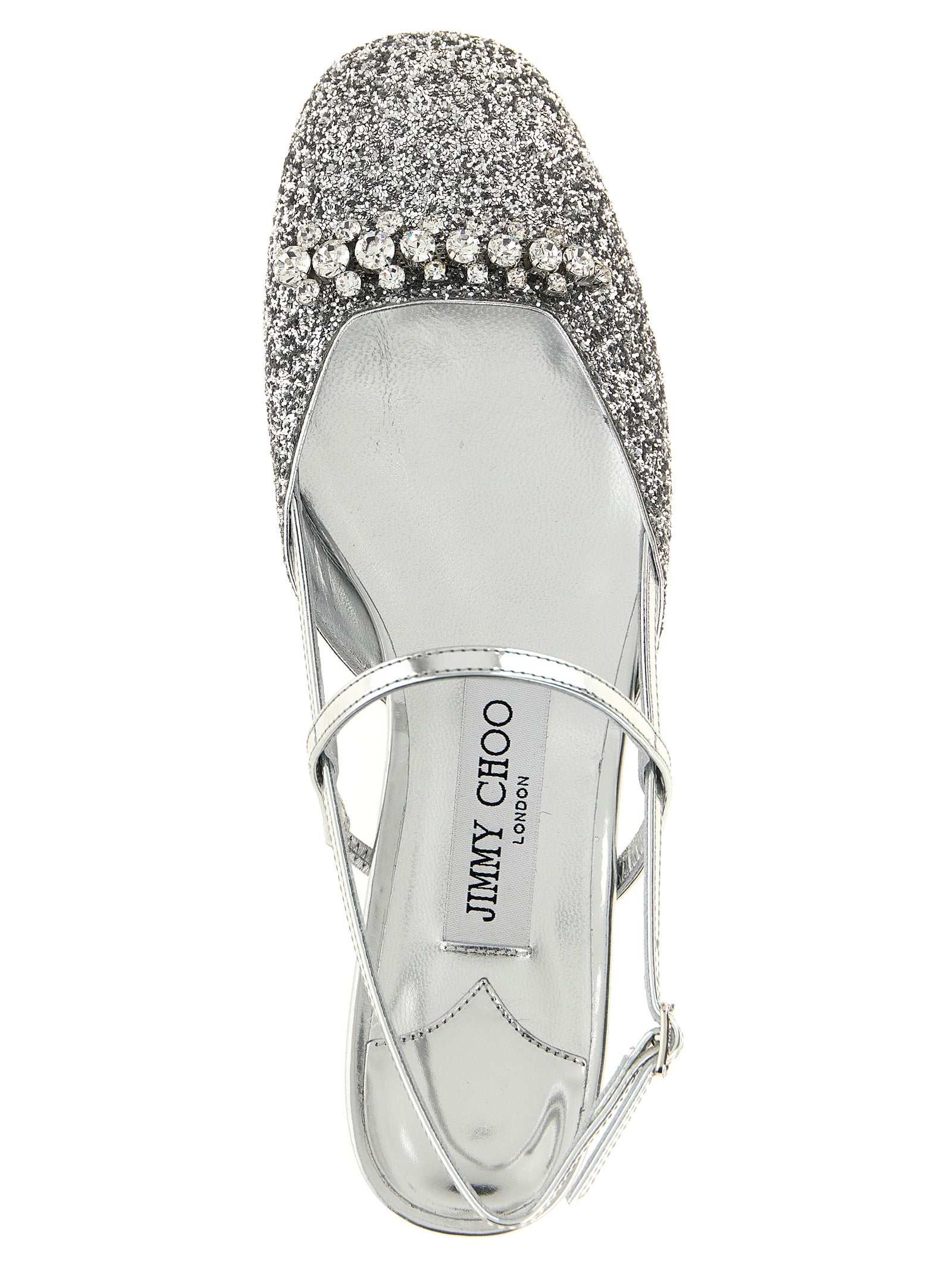 Silver Glitter Belinda Flat
