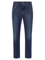 Blue Straight Cotton Denim Jeans