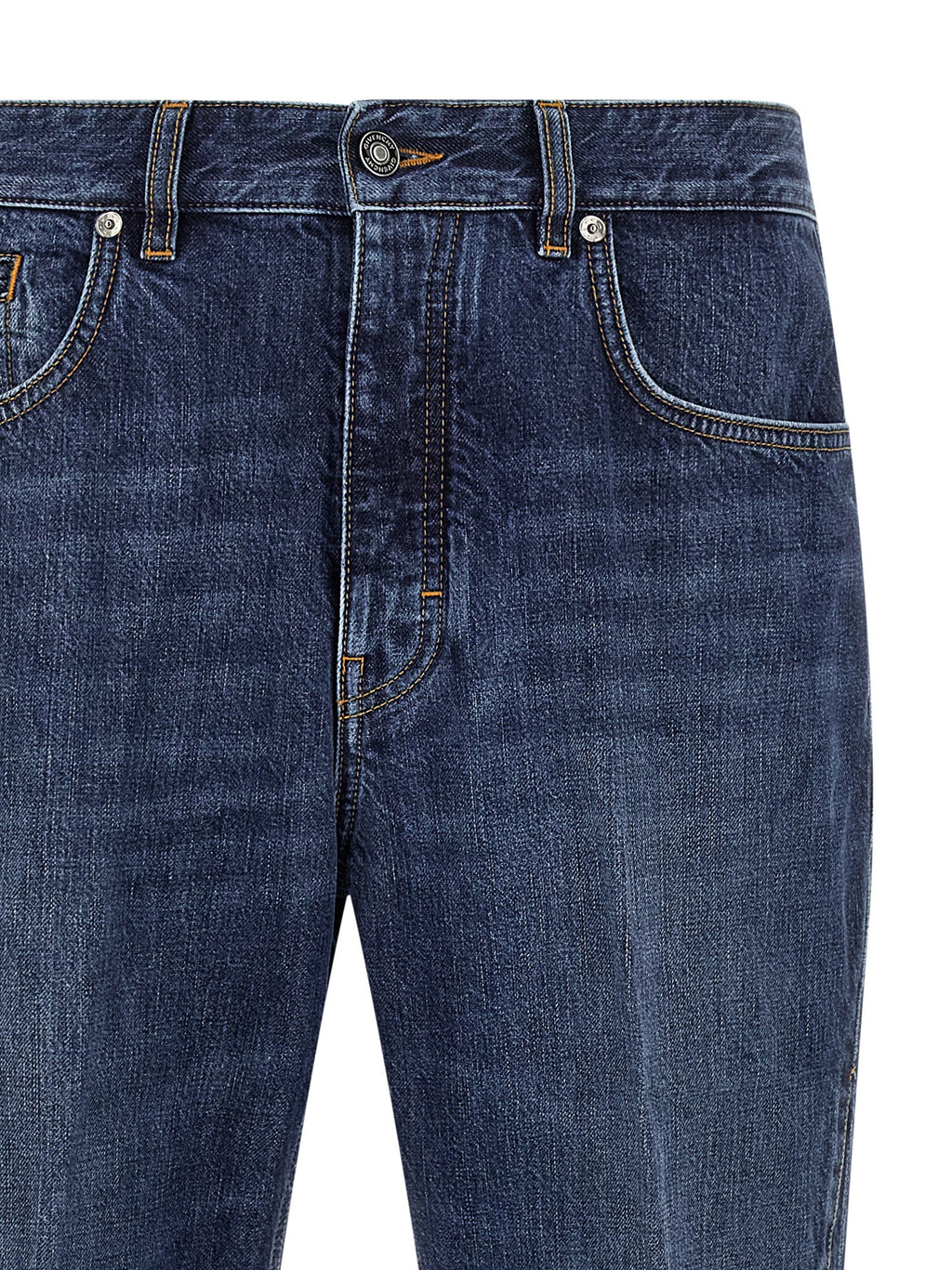 Blue Straight Cotton Denim Jeans