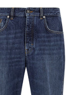 Blue Straight Cotton Denim Jeans