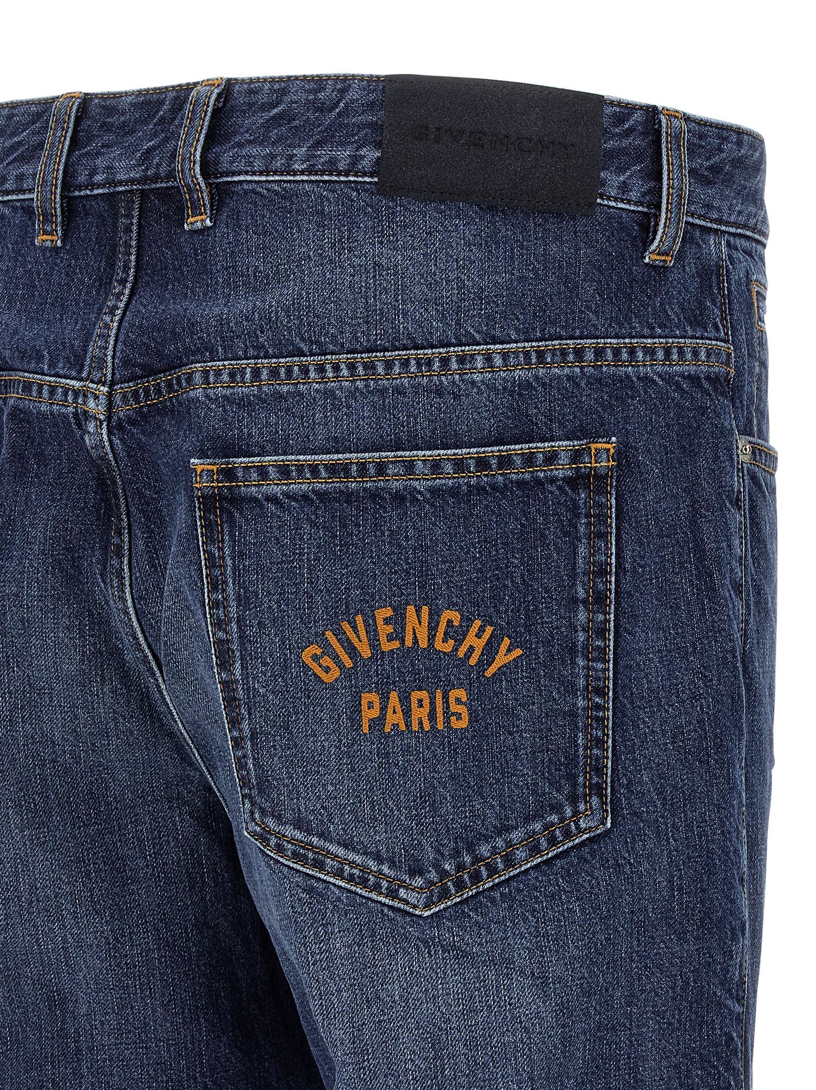 Blue Straight Cotton Denim Jeans