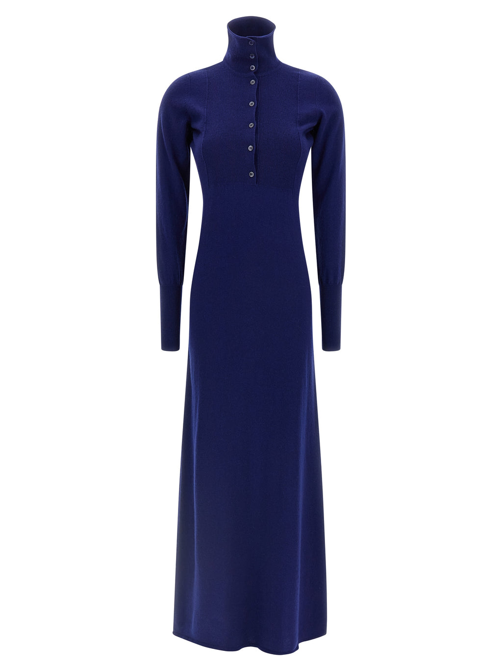 Blue Cashmere Polo Maxi Dress