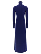 Blue Cashmere Polo Maxi Dress