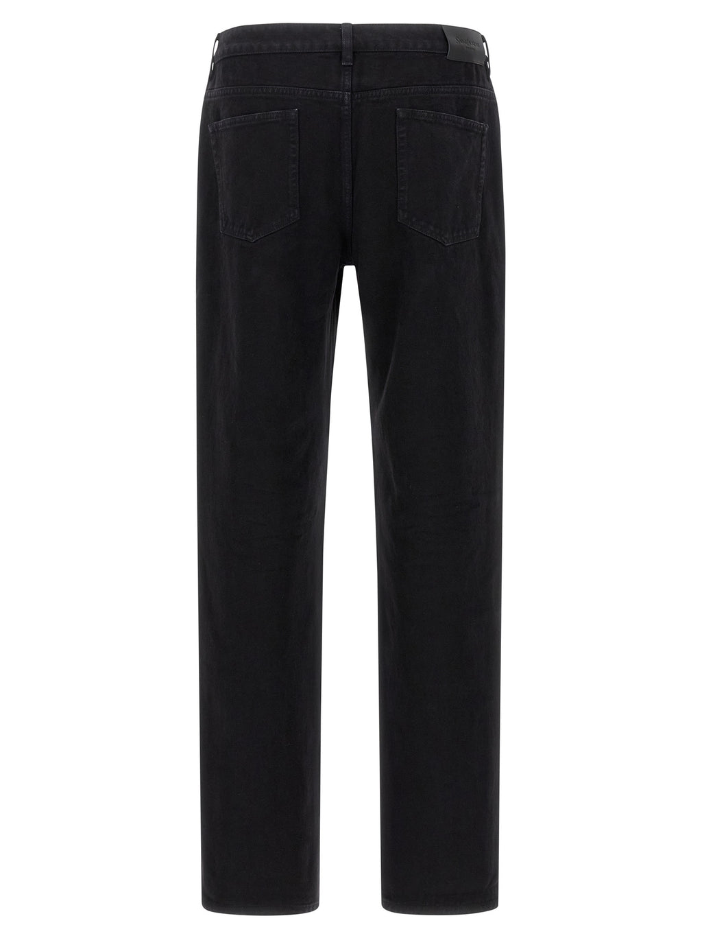 Black Cotton Straight-Leg Jeans