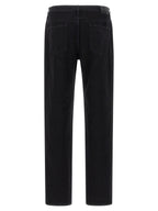 Black Cotton Straight-Leg Jeans