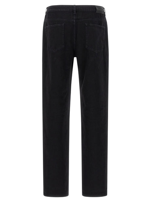 Black Cotton Straight-Leg Jeans