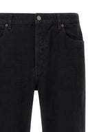 Black Cotton Straight-Leg Jeans