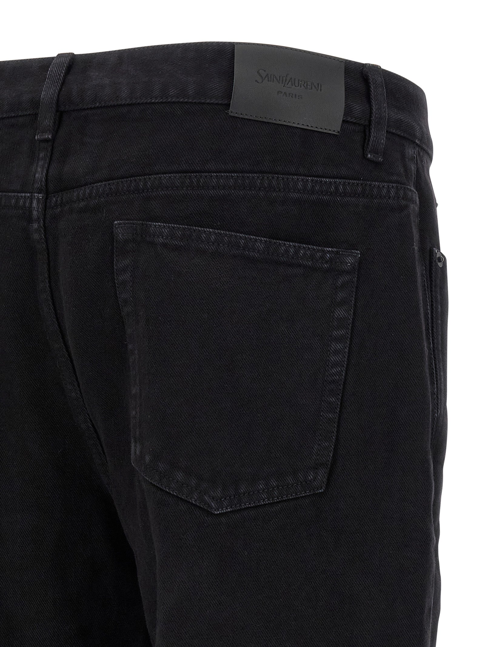Black Cotton Straight-Leg Jeans