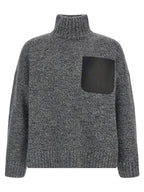 Gray Wool‑Alpaca Blend Cardigan