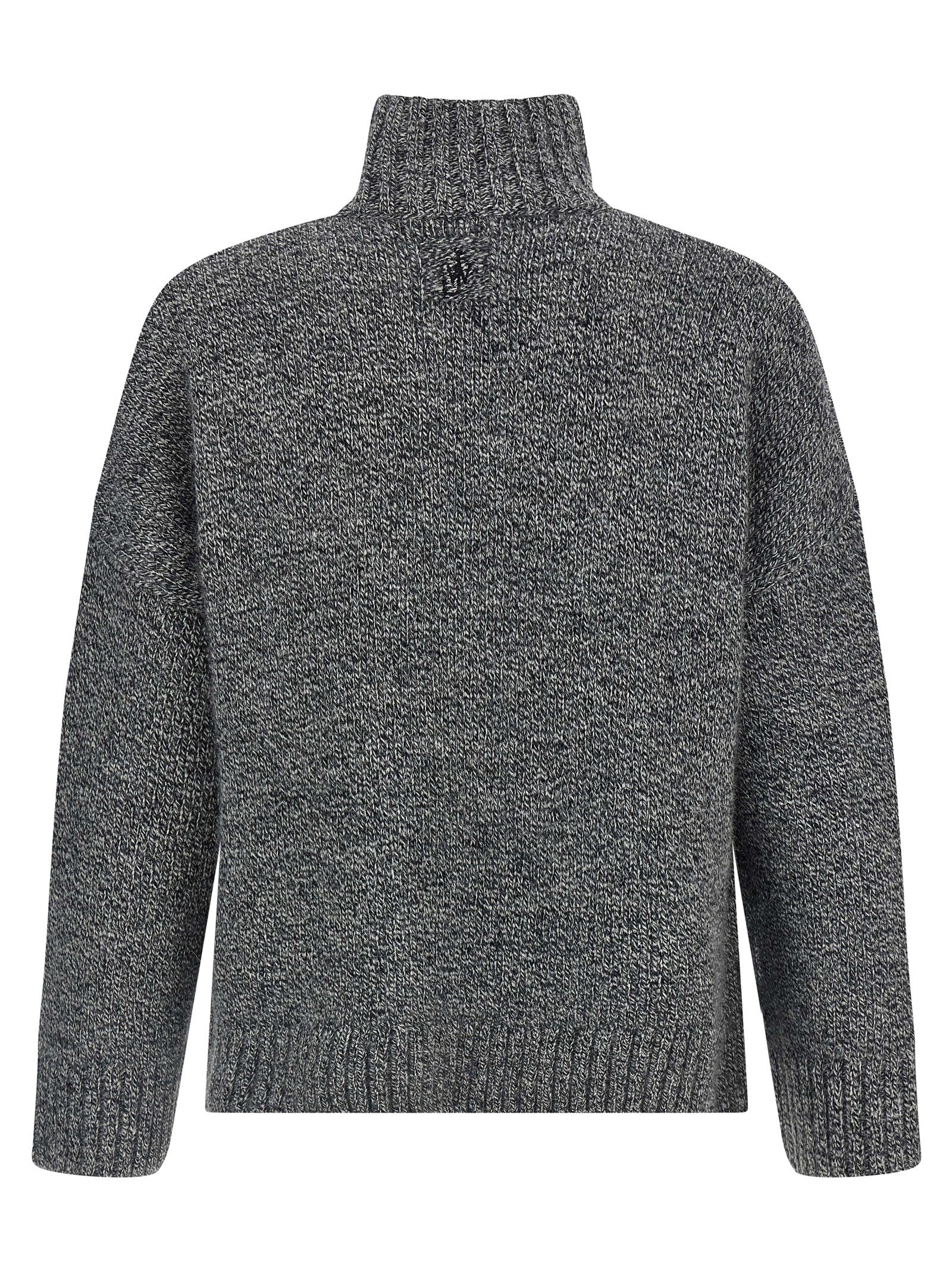 Gray Wool‑Alpaca Blend Cardigan