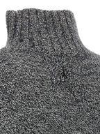 Gray Wool‑Alpaca Blend Cardigan