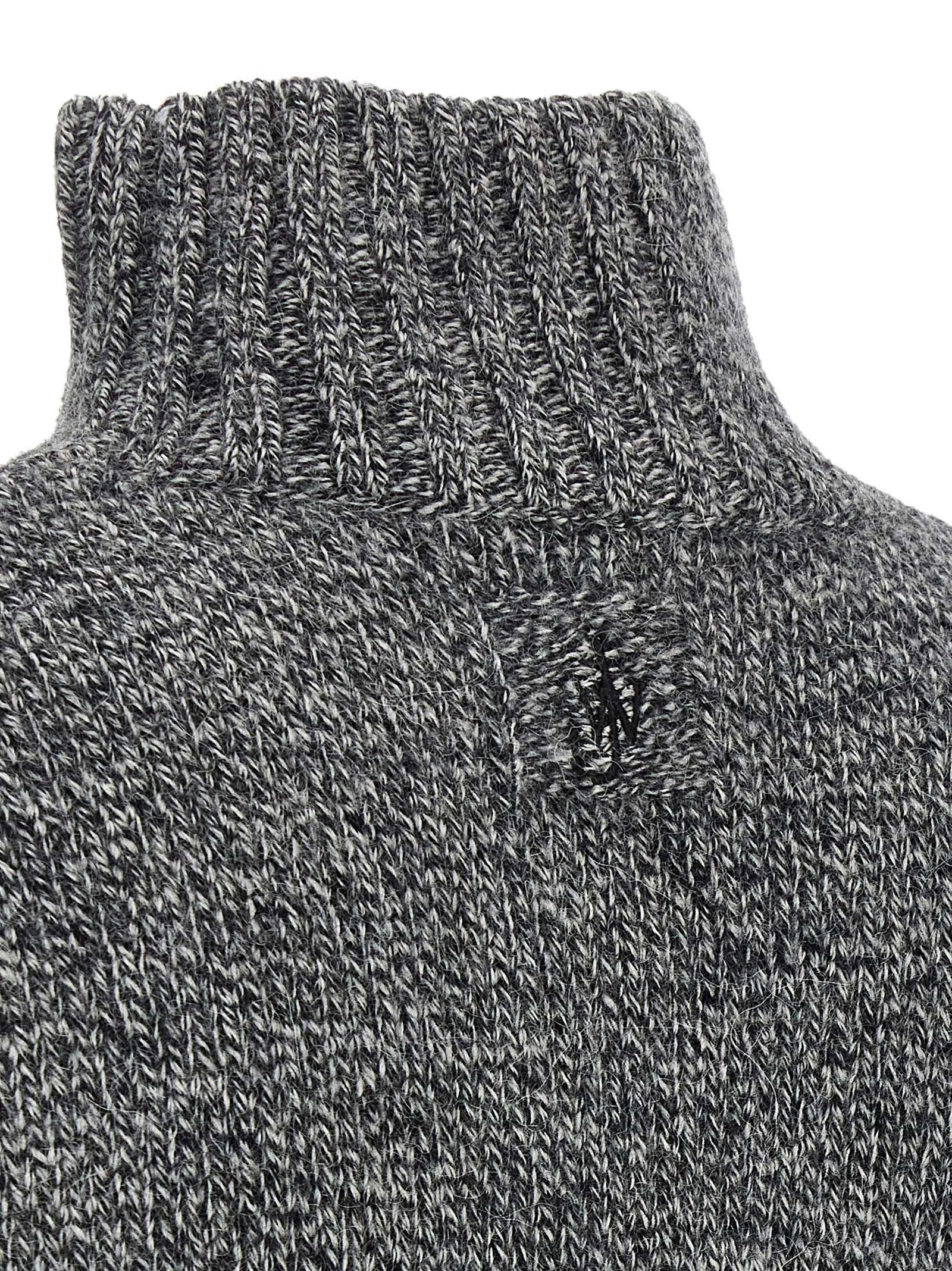 Gray Wool‑Alpaca Blend Cardigan