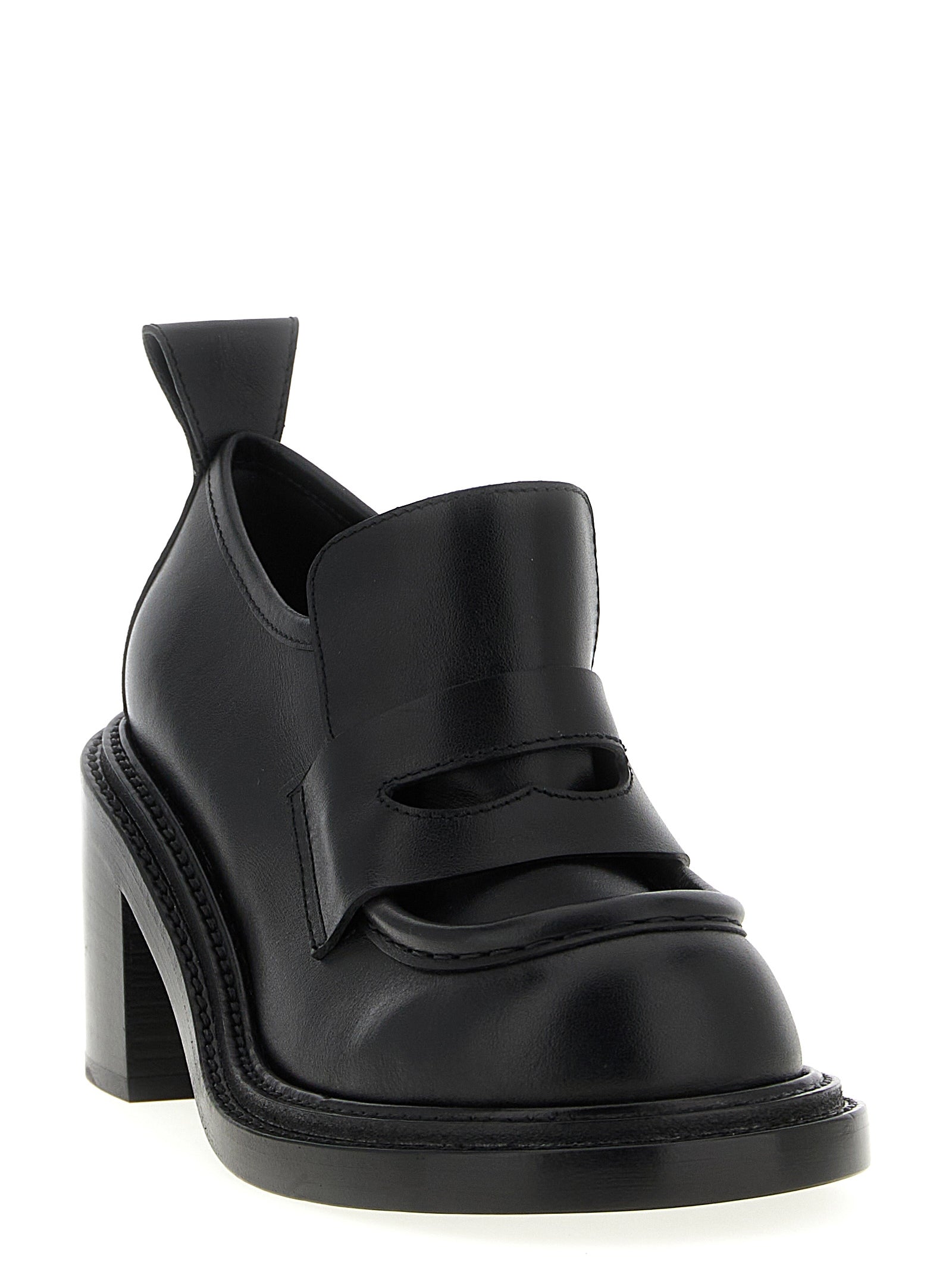 Black Leather Olivia Loafers