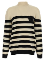 Bicolor Wool‑Cashmere Marinière Cardigan